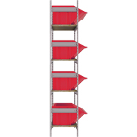Wide Span Shelving with Jumbo Plastic Bins, Steel, Boltless, 800 lbs. Capacity, 66" W x 72" H x 18" D Cam Industrial