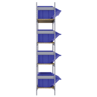 Wide Span Shelving with Jumbo Plastic Bins, Steel, Boltless, 800 lbs. Capacity, 66" W x 72" H x 18" D Cam Industrial