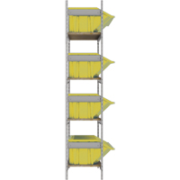 Wide Span Shelving with Jumbo Plastic Bins, Steel, Boltless, 800 lbs. Capacity, 66" W x 72" H x 18" D Cam Industrial
