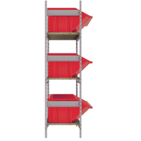 Wide Span Shelving with Jumbo Plastic Bins, Steel, Boltless, 800 lbs. Capacity, 66" W x 60" H x 18" D Cam Industrial
