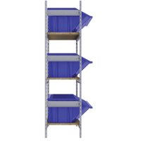 Wide Span Shelving with Jumbo Plastic Bins, Steel, Boltless, 800 lbs. Capacity, 66" W x 60" H x 18" D Cam Industrial