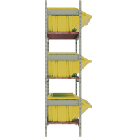 Wide Span Shelving with Jumbo Plastic Bins, Steel, Boltless, 800 lbs. Capacity, 66" W x 60" H x 18" D Cam Industrial