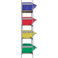 Wide Span Shelving with Jumbo Plastic Bins, Steel, Boltless, 800 lbs. Capacity, 66" W x 72" H x 18" D Cam Industrial