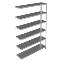 Shelving Unit, Galvanized Steel, Slotted Angle, 300 lbs. Capacity, 48" W x 72" H x 12" D Cam Industrial