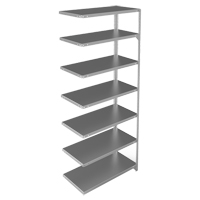 Shelving Unit, Galvanized Steel, Slotted Angle, 400 lbs. Capacity, 36" W x 84" H x 18" D Cam Industrial
