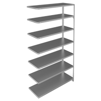 Shelving Unit, Galvanized Steel, Slotted Angle, 275 lbs. Capacity, 48" W x 84" H x 18" D Cam Industrial