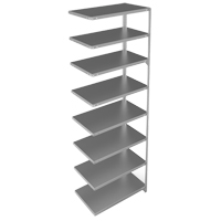 Shelving Unit, Galvanized Steel, Slotted Angle, 400 lbs. Capacity, 36" W x 96" H x 18" D Cam Industrial