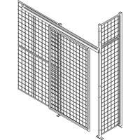 Heavy-Duty Wire Mesh Partition Sliding Door, 4' W x 8' H Cam Industrial