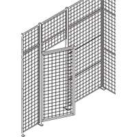 Standard-Duty Wire Mesh Partition Swing Door, 3' W x 7' H Cam Industrial