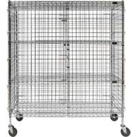 Security Cart, Chrome Plated, 60" x 69" x 24", 500 lbs. Capacity Cam Industrial