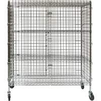 Security Cart, Chrome Plated, 60" x 69" x 24", 500 lbs. Capacity Cam Industrial