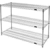 Heavy-Duty Chromate Wire Shelving, 3 Tiers, 36" W x 33" H x 24" D Cam Industrial