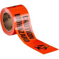 Ruban pour barricade, Anglais, 3" la x 200' lo, 3 mils, Noir/orange Cam Industrial