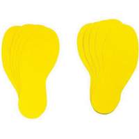 &eacute;tiquettes pour marquage des planchers, Empreinte de pas, 12" lo x 3,75" la, Jaune, Vinyle Cam Industrial