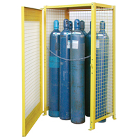 Gas Cylinder Cabinets, 10 Cylinder Capacity, 44" W x 30" D x 74" H, Yellow Cam Industrial