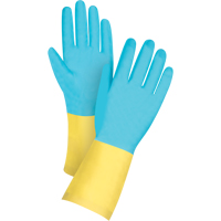 Gants tremp&eacute;s de premi&egrave;re qualit&eacute; r&eacute;sistants aux produits chimiques, Taille Petit/7, 12" lo, N&eacute;opr&egrave;ne/Latex de caoutchouc, Doublure en Coton/Ouat&eacute;e, 20 mils Cam Industrial