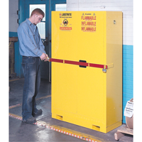 High Security Flammables Safety Cabinet with Steel Bar, 45 gal., 2 Shelves Cam Industrial