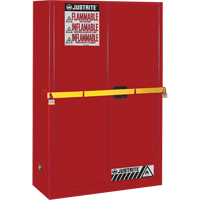 High Security Flammables Safety Cabinet with Steel Bar, 45 gal., 2 Shelves Cam Industrial