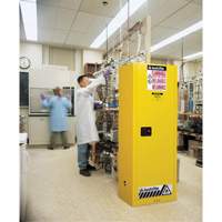 Sure-Grip&reg; EX Slimline Flammable Safety Cabinet, 22 gal., 1 Door, 23.25" W x 65" H x 18" D Cam Industrial