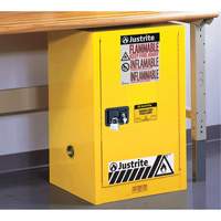 Sure-Grip&reg; EX Compac Flammable Safety Cabinet, 12 gal., 1 Door, 23.25" W x 35" H x 18" D Cam Industrial