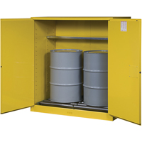 Sure-Grip&reg; EX Vertical Drum Storage Cabinets, 110 US gal. Cap., 2 Drums, Yellow Cam Industrial
