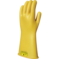 Yellow Natural Rubber Insulating Gloves, ASTM Class 2, Size 8, 16" L Cam Industrial