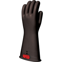 Black Natural Rubber Insulating Gloves, ASTM Class 0, Size 8, 11" L Cam Industrial
