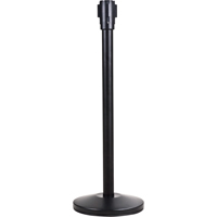 Poteau r&eacute;cepteur pour barri&egrave;res sur pieds pour le contr&ocirc;le des foules, Hauteur de 35", Noir Cam Industrial