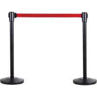 Poteau r&eacute;cepteur pour barri&egrave;res sur pieds pour le contr&ocirc;le des foules, Hauteur de 35", Noir Cam Industrial