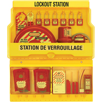 Deluxe Lockout Stations, Thermoplastic Padlocks, 32 Padlock Capacity, Padlocks Included Cam Industrial