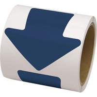 D&eacute;calcomanie en couleur pour le marquage des planchers, Fl&egrave;che, 4" lo x 4" la, Bleu, Vinyle Cam Industrial
