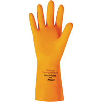 Orange Heavyweight 208 Series Gloves, Size Small/7, 13" L, Rubber Latex, Flock-Lined Inner Lining, 29-mil Cam Industrial
