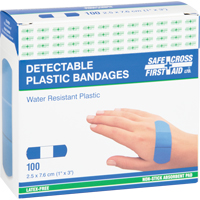 Bandages, Rectangulaire/carr&eacute;e, 3", Plastique d&eacute;tectable, St&eacute;rile Cam Industrial