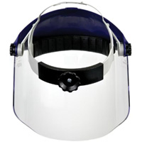 Ratchet Headgear with Faceshield, Polycarbonate, Ratchet Suspension Cam Industrial