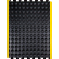Tapis antifatigue en d&ocirc;me, &agrave; bulles, 3' x 4' x 1/2", Noir, Caoutchouc Cam Industrial