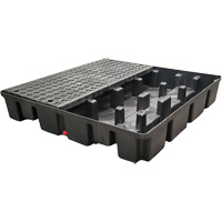 Palette emboîtable sans drain pour contr&ocirc;le des d&eacute;versements, Capacit&eacute; de d&eacute;versement 66 gal. US, 49" x 49" x 10,5" Cam Industrial