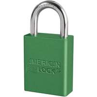 Cadenas de s&eacute;curit&eacute; American Lock, Vert, Cl&eacute;s identiques, Aluminium, Largeur de 1-1/2" Cam Industrial