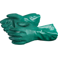 Chemstop Gloves with Crushed Ceramic-Powder Grip Finish, Size Medium/8, 12" L, Nitrile, Cotton Jersey Inner Lining, 40-mil Cam Industrial