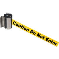 Wall Mount Barrier, Steel, Screw Mount, 7', Yellow Tape Cam Industrial