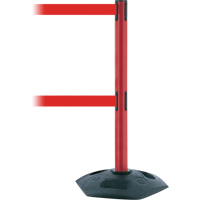 Dual Line Heavy Duty Post, Plastic, 38" H, Red Tape, 13' Tape Length Cam Industrial