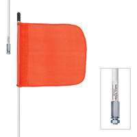Safety Whip&reg; Heavy-Duty Whips, Threaded Mount, 5' High, Orange Cam Industrial