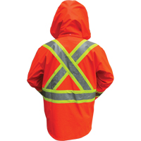 Hi-Vis FR/PU Safety Rain Jackets, Small, High Visibility Orange Cam Industrial