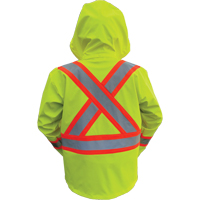 Hi-Vis FR/PU Safety Rain Jackets, Small, High Visibility Lime-Yellow Cam Industrial