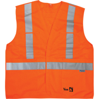 Fire Retardant Safety Vest, High Visibility Orange, Medium/Small, Polyester Cam Industrial