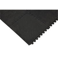 Tapis antifatigue, Lisse, 3' x 3' x 1/2", Noir, Caoutchouc naturel Cam Industrial