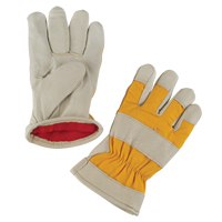 Premium Winter-Lined Work Gloves, Medium, Grain Pigskin Palm, Foam Fleece Inner Lining Cam Industrial