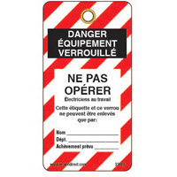 Lockout Tags, Plastic, 3" W x 5-3/4" H, French Cam Industrial