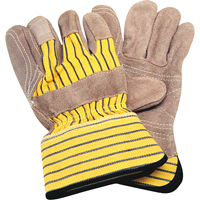Double-Palm Fitters Gloves, Large, Split Cowhide Palm, Cotton Inner Lining Cam Industrial