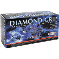 Gants d'examen Diamond Grip, T-Grand, Latex, 8 mils, Sans poudre, Naturel, Classe 2 Cam Industrial