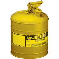Safety Cans, Type I, Steel, 2 US gal., Yellow, FM Approved/UL/ULC Listed Cam Industrial